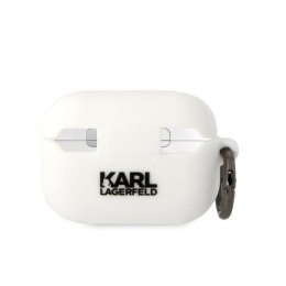 Karl Lagerfeld Etui do Airpods Pro 2 Biały Silicone Choupette Head 3D