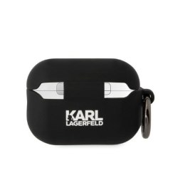 Karl Lagerfeld Etui do Airpods Pro 2 Czarny Silicone Karl Head 3D