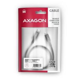 AXAGON BUCM-CM10AB Kabel USB-C - USB-C 2.0, 1m, PD 60W, 3A, ALU, oplot Czarny