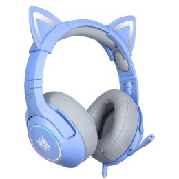 Onikuma Słuchawki gamingowe K9 RGB kocie uszka USB niebieskie (przewodowe)