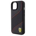 Ferrari FEHCP15SPWAK iPhone 15 / 14 / 13 6.1" czarny/black hardcase Perforated Waves Metal Logo