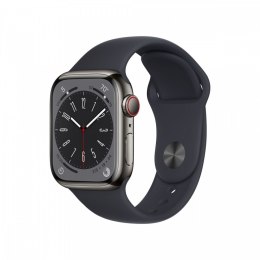 Apple Watch Series 8 GPS + Cellular, 41 mm Koperta ze stali nierdzewnej w kolorze grafitowym z paskiem sportowym w kolorze półn