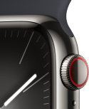 Apple Watch 9 GPS+Cellular 41mm Stalowy Mocny Grafit | Północ pasek sportowy M/L