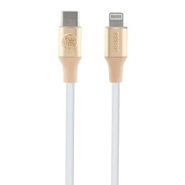 Guess GUCLLALRGDD kabel USB-C - Lightning 1.5m Fast Charging złoty/light gold Ebossed Logo