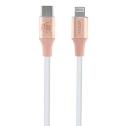 Guess GUCLLALRGDP kabel USB-C - Lightning 1.5m Fast Charging różowy/pink Ebossed Logo