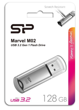 Pendrive Silicon Power Marvel M02 128GB USB 3.2 kolor srebrny ALU