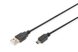 Kabel USB2.0 DIGITUS AK-300130-010-S Canon USB A/miniUSB B 1m
