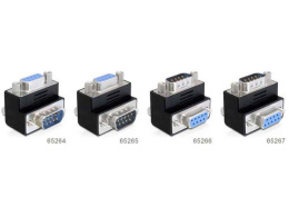 Adapter Delock Serial 9-pin COM (M) - Serial 9-pin COM (F) kątowy czarny