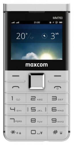 Telefon dla seniora Maxcom MM 760 Dual SIM Biały + Słuchawki douszne ACC+ Soul 2 Białe