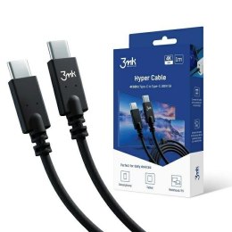 3MK Hyper Cable USB-C/USB-C 4K 60Hz kabel biały 1m 100W