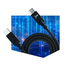 3MK Hyper Cable USB-C/USB-C 4K 60Hz kabel biały 1m 100W
