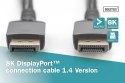 Digitus Kabel połączeniowy PREMIUM DisplayPort 8K60Hz UHD DP/DP M/M 1m Czarny