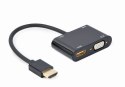 Gembird Adapter HDMI męski do HDMI żeński + VGA żeński z audio i dodatkowym portem zasilania