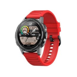 Smartwatch Senbono X28 Full HD 360x360, pomiar SpO2, metalowa koperta czerwony