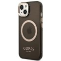 Guess GUHMP14MHTCMK iPhone 14 Plus 6,7" czarny/black hard case Gold Outline Translucent MagSafe