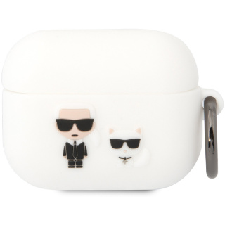 Karl Lagerfeld | Etui do AirPods Pro Cover Biały Silicone Karl & Choupette