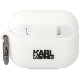 Karl Lagerfeld | Etui do AirPods Pro Cover Biały Silicone Karl & Choupette