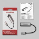 AXAGON ADE-25R Karta sieciowa 2.5 Gigabit Ethernet, Realtek 8156, USB-A 3.2 Gen 1, automatyczna instalacja, szara