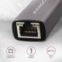 AXAGON ADE-TR Karta sieciowa Gigabit Ethernet adapter, USB-A 3.2 Gen 1, instalacja automatyczna, metalowy, tytanowa szarość