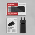 AXAGON ACU-DPQ65 Ładowarka sieciowa, GaN 65W, 3x port (USB-A + dual USB-C), PD3.0/QC4+/PPS/Apple, czarna
