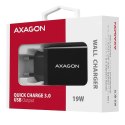 AXAGON ACU-QC19 Ładowarka sieciowa, QC 19W, 1x port USB-A, QC3.0/AFC/FCP/SMART, czarna