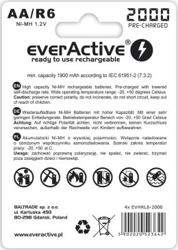 EverActive Akumulatory paluszki R6/AA 2000 mAH, blister 4 szt.