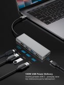 TB Adapter HUB USB C 7w1 - HDMI, USBx3, PD, SD/TF