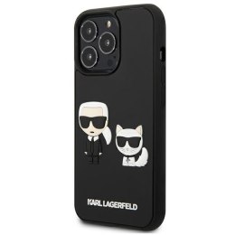 Karl Lagerfeld Etui do iPhone 13 Pro Czarny Hardcase Karl&Choupette Ikonik 3D