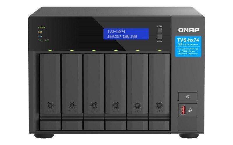 QNAP Serwer NAS TVS-h674-i5-32G 6x0HDD Intel i5-12400 32GB SODIMM DDR4