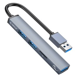 Hub USB Orico AH-A12F-GY-BP 3*USB-A, czytnik microSD 5 Gbps