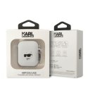 Karl Lagerfeld Etui do Airpods 1/2 Biały Silicone Choupette Head 3D