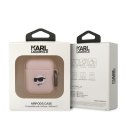 Karl Lagerfeld Etui do Airpods 1/2 Różowy Silicone Choupette Head 3D