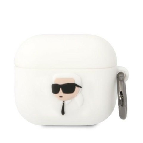Karl Lagerfeld Etui do Airpods 3 Biały Silicone Karl Head 3D