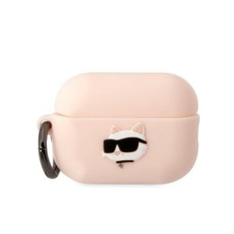 Karl Lagerfeld Etui do Airpods Pro 2 Różowy Silicone Choupette Head 3D
