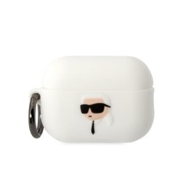 Karl Lagerfeld Etui do Airpods Pro 2 Biały Silicone Karl Head 3D