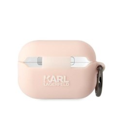 Karl Lagerfeld Etui do Airpods Pro 2 Różowy Silicone Karl Head 3D