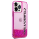 Karl Lagerfeld Etui do iPhone 14 Pro Różowy hardcase Liquid Glitter Elong