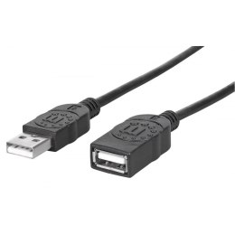 Kabel / przedłużacz Manhattan USB2.0 A-A M/F 1,8m czarny