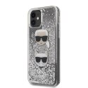 Karl Lagerfeld KLHCN61KCGLSL iPhone 11 6,1" / Xr hardcase srebrny/silver Glitter Karl&Choupette