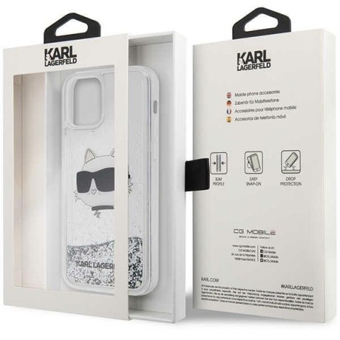 Karl Lagerfeld KLHCP12MLNCHCS iPhone 12/ 12 Pro 6,1" srebrny/silver hardcase Glitter Choupette Head