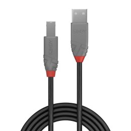Kabel USB 2.0 LINDY Type A to B Cable, Anthra Line 7.5m Czarny