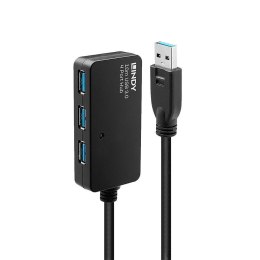 Kabel USB 3.0 LINDY Active Extension Pro Hub 10m czarny