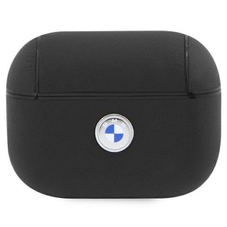 BMW BMAP2SSLBK AirPods Pro 2 cover czarny/black Geniune Leather Silver Logo