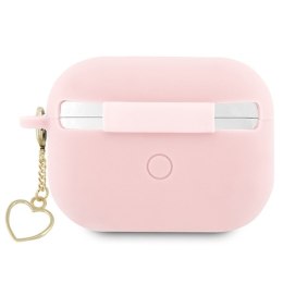 Guess GUAP2LSCHSP AirPods Pro 2 cover różowy/pink Silicone Charm Heart Collection
