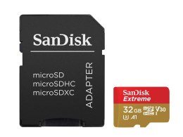 Karta pamięci SanDisk Extreme SDSQXAF-032G-GN6AA (32GB; Class U3; Adapter, Karta pamięci)