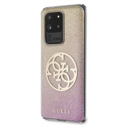 Guess GUHCS69PCUGLPGG S20 Ultra G988 różowo-złoty/ gold pink hard case Glitter Gradient 4G Circle