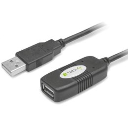 Kabel/Przedłużacz Techly USB 2.0 A-A M/F aktywny 10m czarny