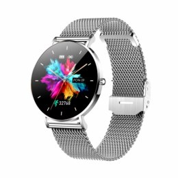 Smartwatch zegarek damski męski Manta Alexa srebrny plus czarny pasek