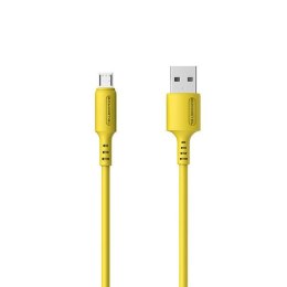 Kabel Somostel SMS-BP06 micro USB 3.1A Quick Charger 1.2m Powerline Macaron żółty