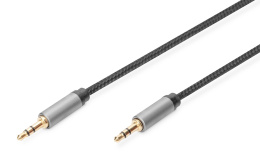 Kabel połączeniowy audio DIGITUS PREMIUM MiniJack Stereo Typ 3.5mm/3.5mm M/M nylon 1m
